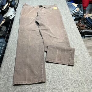 Vintage Wah Maker True West Brown Canvas Cinch Back Pants Mens 40x33 Made in USA